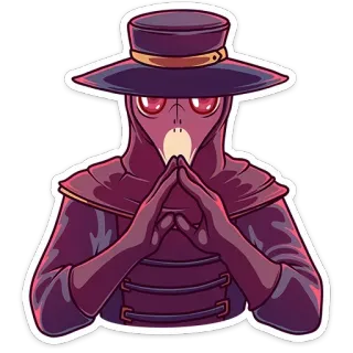 😈 Чумной доктор, Доктор, Маска, Бубонная чума, Винтаж, Медицинский telegram sticker