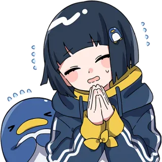 🙏 アニメ, ペンギン, キャラクター, かわいい, キュート, ステッカー telegram sticker