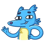 👋 漫画, 動物, 狼, キャラクター, 青, ステッカー telegram sticker