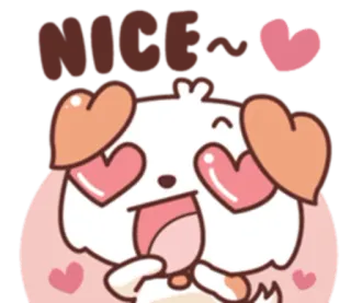 😍 NICE~ 귀여운, 강아지, 사랑, 하트, 사랑스러운, 강아지, 만화 telegram sticker