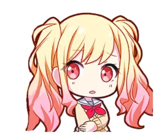 🌟 Anime, Chibi, Fofo, Garota, Desenho animado, Loira, Maria Chiquinha whatsapp sticker