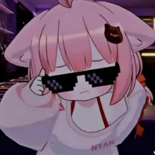 😎 NYAN Anime, Kawaii, Meme, Kacamata Pixel, Karakter, Nyan whatsapp sticker