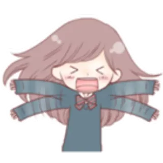 ✨ Cartone animato, Ragazza, Arrabbiata, Emotivo, Frustrato, Anime, Illustrazione telegram sticker
