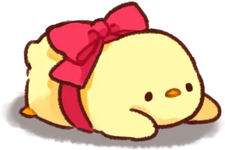 🎁 anak ayam, imut, pita, binatang, kawaii, kartun telegram sticker