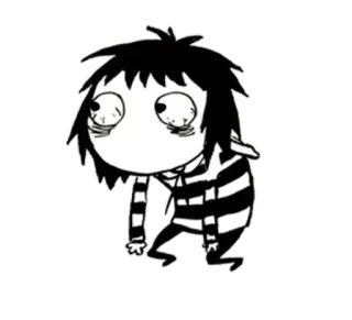 🙄 Emily the Strange goth, emo, dark, cartoon, character, Emily the Strange telegram sticker