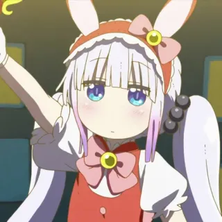 ☁️ Kanna Kamui Miss Kobayashi's Dragon Maid Anime, Kanna, Drago, Coniglio, Kawaii, Carino, Miss Kobayashi's Dragon Maid, Fanart telegram sticker
