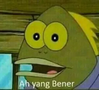 😄 Ah yang Bener Kartun, Ikan, Spongebob, Meme, Lucu telegram sticker
