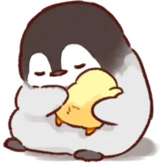 ❤️ penguin, cute, animal, bird, chick, baby chick telegram sticker