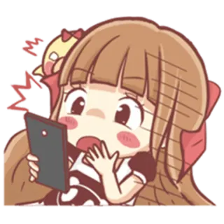 😳 애니메이션, 소녀, 만화, 이모티콘, 귀여운, 귀여운, 충격 telegram sticker