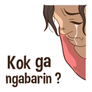 😢 Kok ga ngabarin? llorando, triste, dibujos animados, indonesio, sticker whatsapp sticker