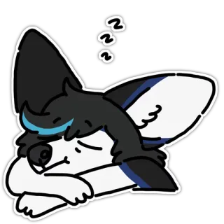 😪 zzz sleeping, dog, furry, cartoon, cute, animal, relaxing whatsapp sticker