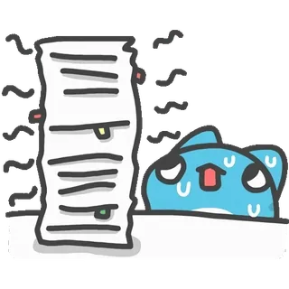 📚 exhaustion, stress, workload, overwhelmed, cartoon, paperwork, anxiety telegram sticker