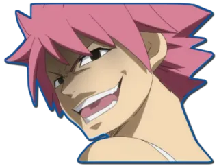 😈 Natsu Dragneel Fairy Tail anime, cartoon, character, natsu dragneel, fairy tail, happy, funny telegram sticker