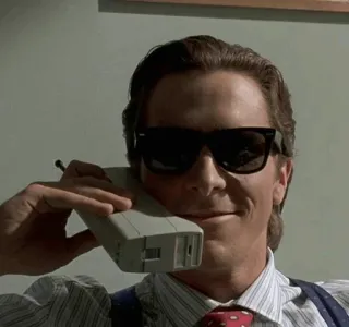 😎 Patrick Bateman American Psycho Film, American Psycho, Patrick Bateman, 80er, Sonnenbrille, Telefon telegram sticker