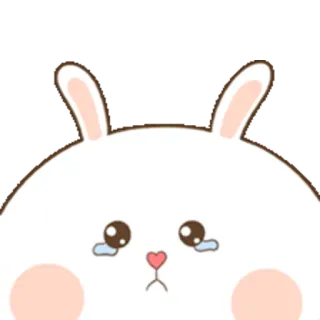 😢 traurig, Hase, niedlich, weinend, Tränen, Tier telegram sticker