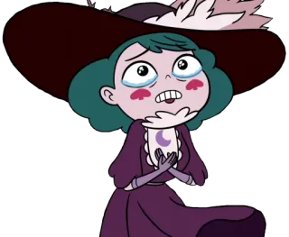 😭 Eclipsa Butterfly Star vs. the Forces of Evil eclipsa butterfly, star vs. the forces of evil, cartoon character, crying, purple dress, green hair telegram sticker