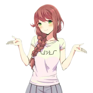 👐 ¯\_(ツ)_/¯ anime, girl, shrug, expression, pose telegram sticker