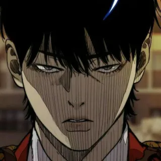 🚲 Anime, Personaje, Serio, Cara, Retrato, Dibujo animado, Hombre telegram sticker