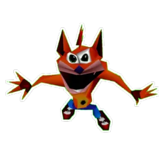 ❗ Crash Bandicoot personagem de videogame, desenho animado, Crash Bandicoot whatsapp sticker
