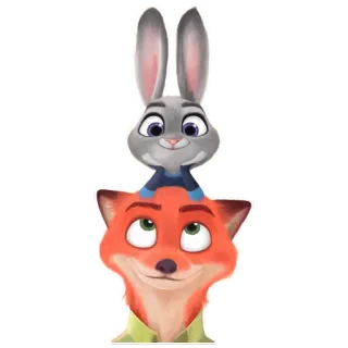 💑 Judy Hopps Zootopia nick wilde, bunny, fox, disney, animated telegram sticker