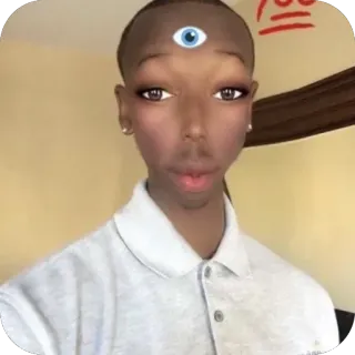 🫥 troisième œil, filtre visage, selfie, œil, homme, filtré telegram sticker