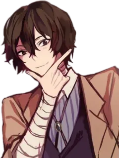 🤔 Dazai Osamu Bungo Stray Dogs Anime, Personagem, Dazai Osamu, Bungo Stray Dogs, Sticker telegram sticker