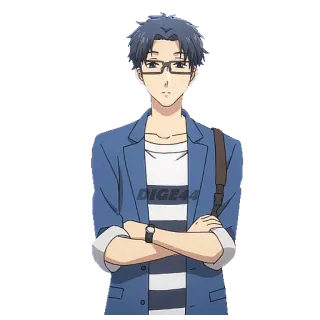 😏 DIGEA44 Anime, Personaggio, Uomo, Occhiali, Giacca, Casual telegram sticker