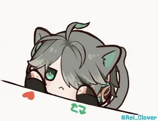 💠 @Aoi_Clover 猫耳, アニメ, 漫画, 可愛い, ファンアート, アバター, マスコット telegram sticker