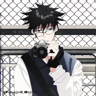 💠 Megumi Fushiguro @Fushiguro_Megumi anime, photographer, manga, character, glasses telegram sticker