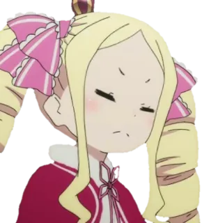 🤔 Beatrice Re:Zero Аниме, Девочка, Милая, Два хвостика, Цундере telegram sticker