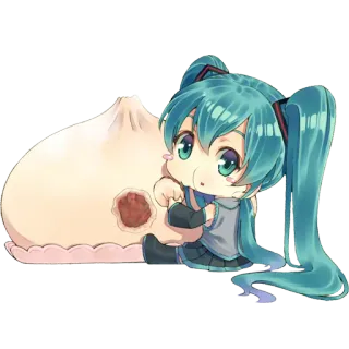 😗 Hatsune Miku Anime, Manga, Süß, Chibi, Hatsune Miku, Vocaloid telegram sticker