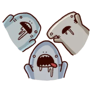 😱 shark, cartoon, drool, hungry, funny telegram sticker