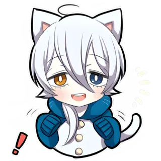😧 แมว, อนิเมะ, สติกเกอร์, น่ารัก, การ์ตูน telegram sticker