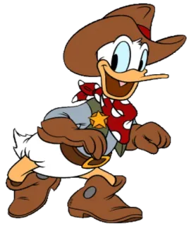 👀 Donald Duck Donald Duck, Cowboy, Comicfigur, Western, Disney, Ente telegram sticker