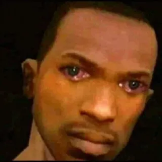 😭 CJ Grand Theft Auto: San Andreas CJ, Grand Theft Auto, San Andreas, video game, personagem, chorando, Meme whatsapp sticker