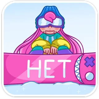🥵 HET Snowboard, Sport invernali, Rosa, Russo, Inverno telegram sticker