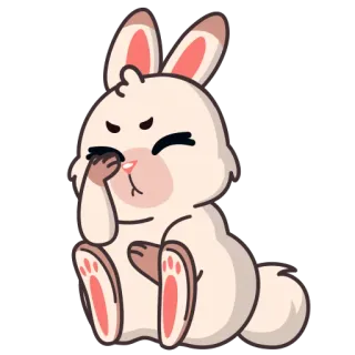 🤦‍♂️ dessin animé, lapin, lapinou, mignon, animal, en colère whatsapp sticker