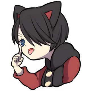 😛 anime, cat ears, chibi, cartoon telegram sticker