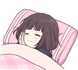 😴 спящая, аниме, девушка, милая, каваий, сонная telegram sticker