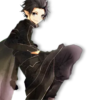 😏 Kirito Sword Art Online anime, manga, sword art online, kirito, character, fantasy telegram sticker