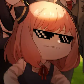 😎 Anya Spy x Family Anya, Spy x Family, Anime, Charakter, cool, Pixel Brille, Deal with it telegram sticker