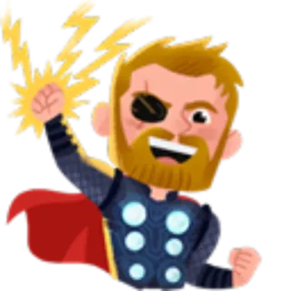 ⚡️ Thor marvel, super-herói, relâmpago, deus do trovão, quadrinhos telegram sticker
