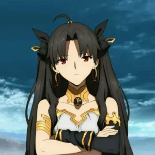 😐 Ishtar Fate/Grand Order Anime, Personaje, Mujer, Dibujo animado, Arte digital, Fate, Ishtar telegram sticker