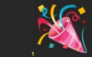 😮‍💨 1 fête, célébration, confettis, numéro 1, corne de fête whatsapp sticker