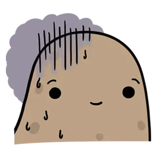 😅 ängstlich, nervös, schwitzend, Figur, Blob, besorgt, Cartoon telegram sticker