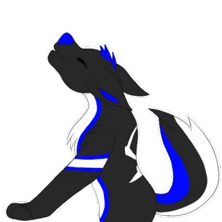 😎 lobo, animal, uivo, azul, peludo, fofo, cachorro, desenho animado telegram sticker