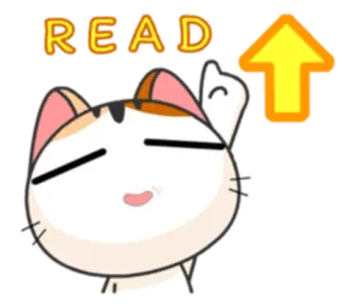☝ READ cat, arrow, read, animal, sticker telegram sticker