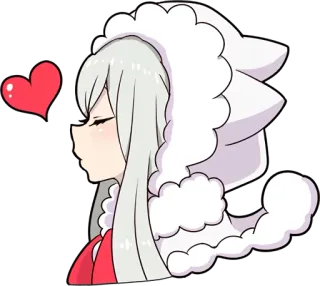 😘 Anime, Gadis, Hati, Cinta, Kawaii, Imut telegram sticker