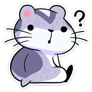 ❓ 햄스터, 물음표, 귀여운, 동물, 만화, 스티커, 혼란스러운 telegram sticker