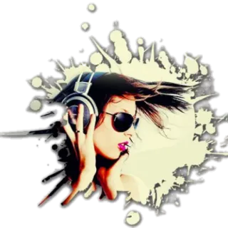 🎧 woman, headphones, music, sunglasses, portrait telegram sticker